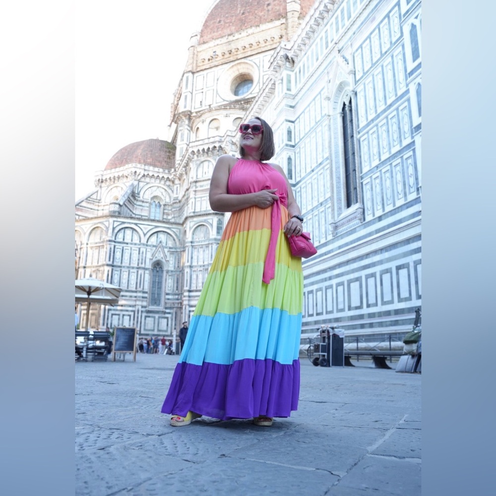 NEW New York & Co rainbow 🌈 color block dress